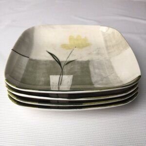 222 Fifth Kenji Dinner Plate Floral Flower Daisy Country Farmhouse Cottage 4 Set